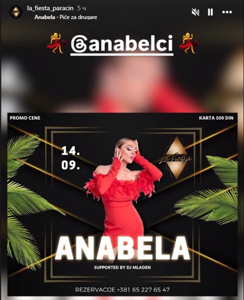 Gde je dobra žurka, tu je club La Fiesta - ANABELA 14. septembra